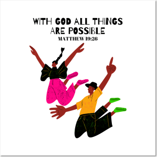 With God All Things Are Possible, Bible Verse Posters and Art